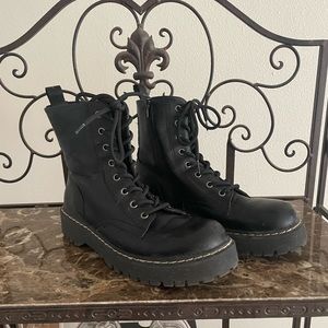 Black combat/doc style boots